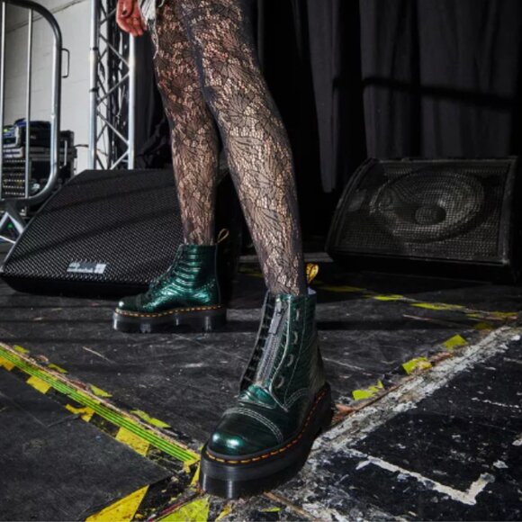 Dr. Martens Rare Green Wild Croc Emboss Sinclair Boots Women's UK 7 / US 9 EUC - Picture 7 of 7
